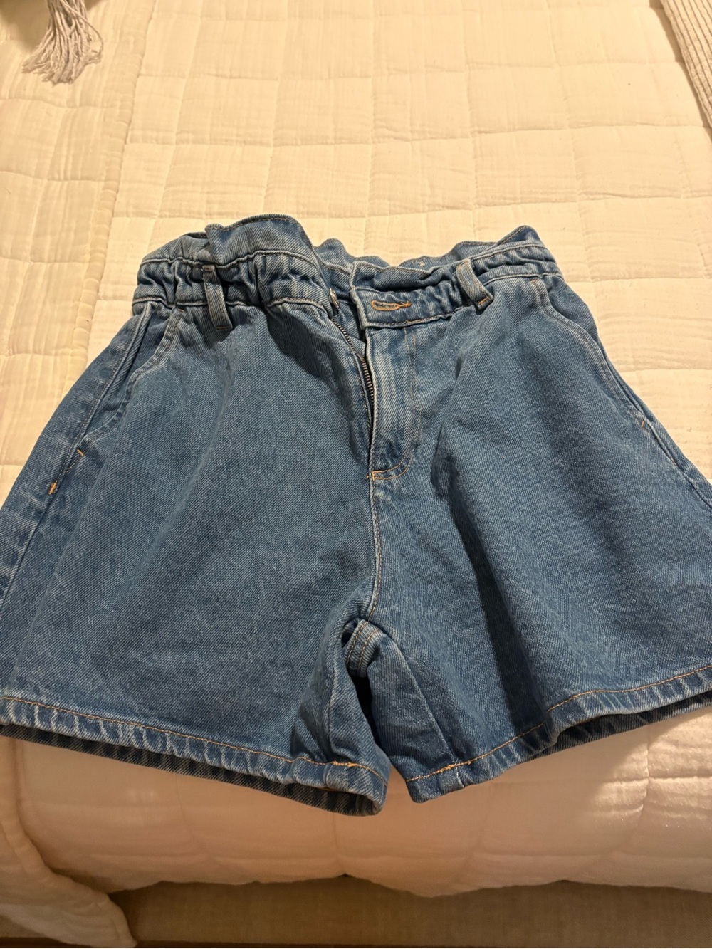 Zara Paperbag Denim Shorts